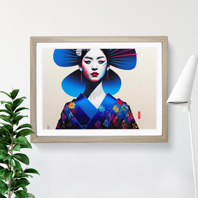 Colourful Geisha Vol.2 - Picture Frame Graphic Art ClassicLiving Frame Colour: Oak Framed, Size: 25cm H x 34cm W x 2cm D on Productcaster.