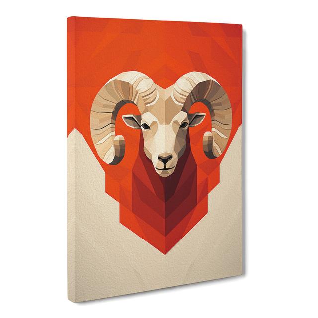 Aries Zodiac Minimalism - Print Natur Pur Size: 76cm H x 50cm W x 3cm D on Productcaster.