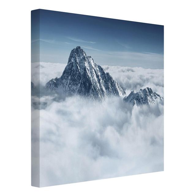 The Alps Above the Clouds - Wrapped Canvas Graphic Art Print East Urban Home Size: 100cm L x 100cm W on Productcaster.