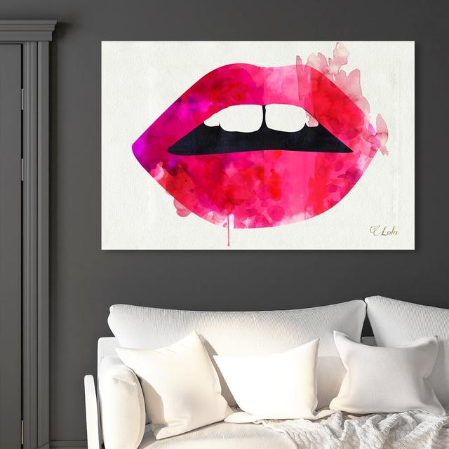 'Lola's Lips' Graphic Art on Wrapped Canvas East Urban Home Size: 50.8 cm H x 76.2 cm W on Productcaster.