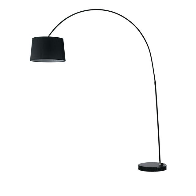 Camuto 200Cm Arched/Arc Floor Lamp Ebern Designs Base Finish: Black, Shade Colour: Black on Productcaster.