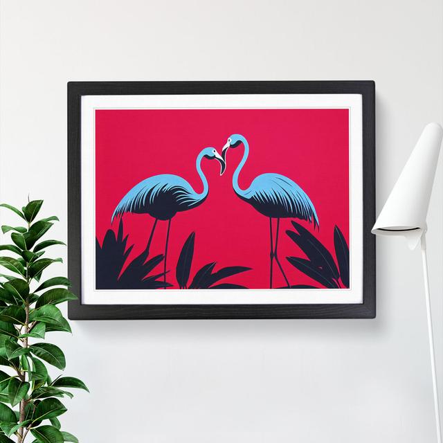 Enlivening Flamingos - Single Picture Frame Print 17 Stories Size: 46cm H x 64cm W x 2cm D, Frame Colour: Black on Productcaster.