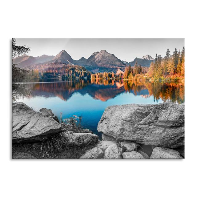 Autumnal Natural Lake in Slovakia - Unframed Photograph on Glass Union Rustic Size: 70cm H x 100cm W x 0.4cm D on Productcaster.