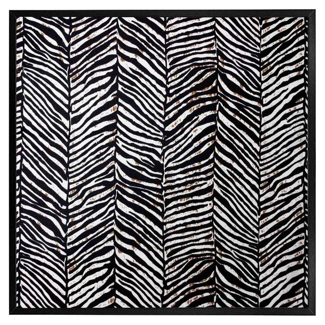 Hepatique Zebra Grunge Print - Single Picture Frame Print 17 Stories Frame Colour: Black Framed, Size: 51cm H x 51cm W x 4cm D on Productcaster.