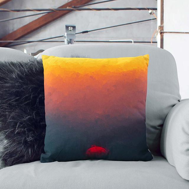 Sunset in Portugal Cushion with Filling East Urban Home Size: 40cm H x 40cm W x 15cm D, Backing Colour: Stone on Productcaster.