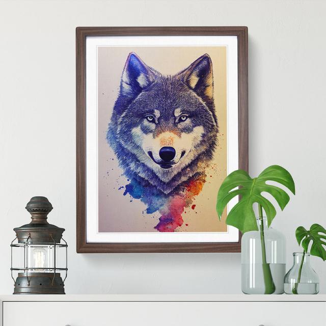 Painted Wolf No.6 - Print Alpen Home Format: Walnut Framed, Matte Colour: White, Size: 64cm H x 46cm W on Productcaster.