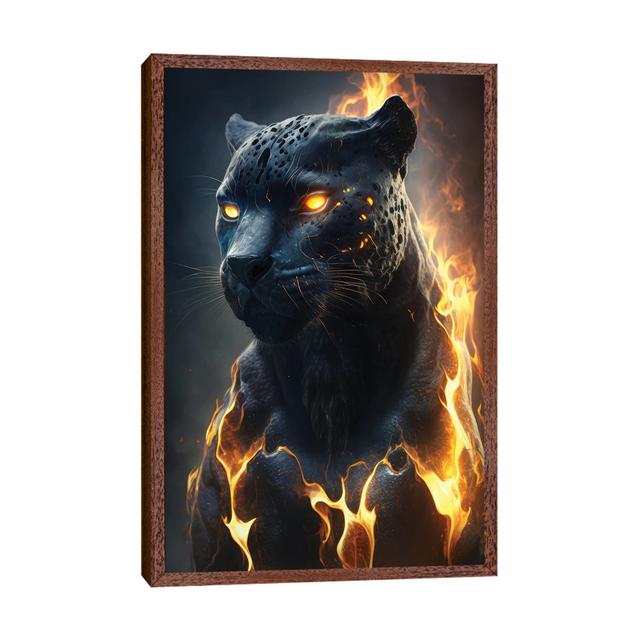 Black Panther Flames von Zenja Gammer - Galerie-verpackte Leinwand Giclée auf Leinwand Langley Street Größe: 66,04 cm H x 45,72 cm B, Format: Klassisc on Productcaster.