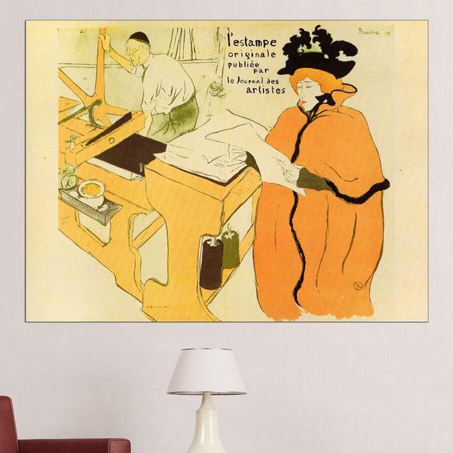 'Jane Avril Checking a Print Sample' by Henri de Toulouse-Lautrec Painting Print East Urban Home Size: 90cm H x 120cm W x 1.8cm D on Productcaster.