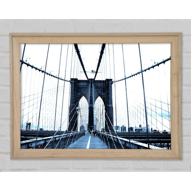 Brooklyn Bridge Blue - Single Picture Frame Art Prints Borough Wharf Size: 84.1cm H x 118.9cm W x 1.5cm D on Productcaster.