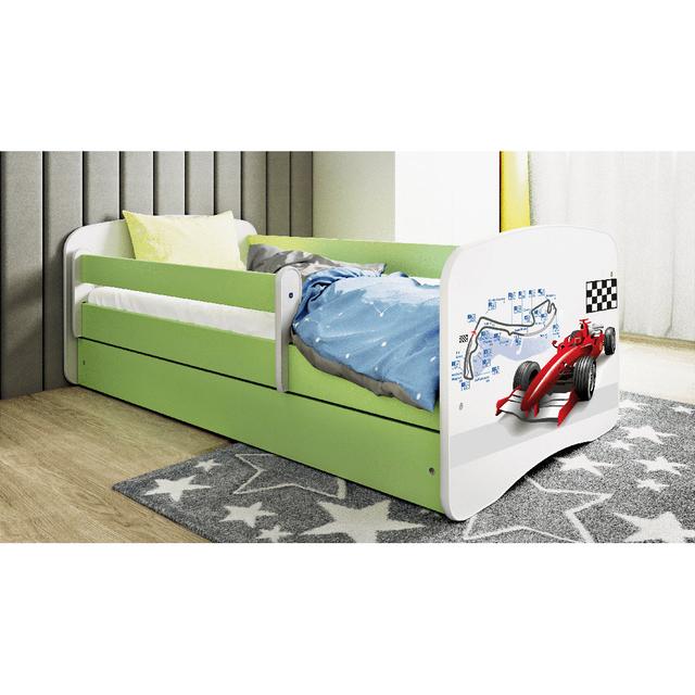 Cicero Drawer Bed and Mattress Zipcode Design Colour: Green/White, Size: European Toddler (80 x 180 cm) on Productcaster.