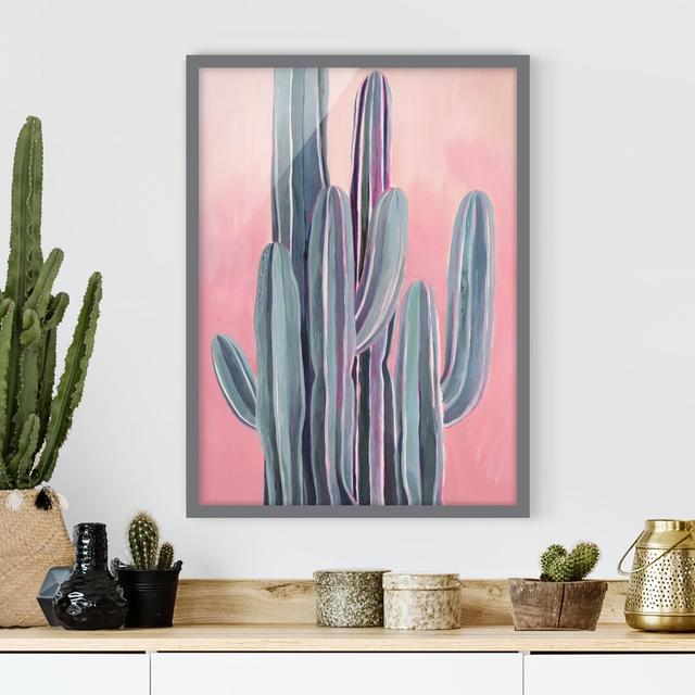 Cactus on Pink II - Picture Frame Painting Natur Pur Frame Option: Grey Framed, Size: 100cm H x 70cm W x 2cm D on Productcaster.