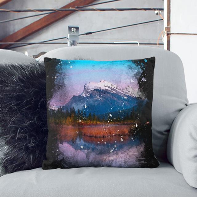 Vermillion Lakes in Banff Canada Cushion with Filling East Urban Home Size: 55cm H x 55cm W x 20cm D, Backing Colour: White on Productcaster.