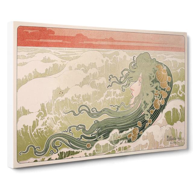 The Wave by Henri Privat-Livemont - Wrapped Canvas Painting East Urban Home Size: 35cm H x 50cm W x 3cm D on Productcaster.