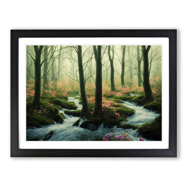 Ethereal Spring Forest - Single Picture Frame Print Alpen Home Size: 25cm H x 34cm W x 2cm D, Frame Colour: Black on Productcaster.