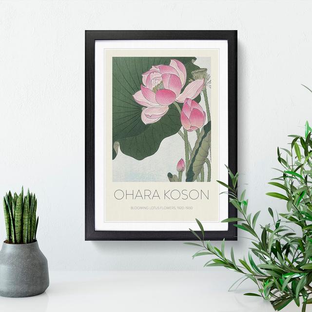 Pink Lotus Flower Print by Ohara Koson - Picture Frame Painting East Urban Home Size: 65cm H x 48cm W x 2cm D, Frame Option: Black Framed on Productcaster.