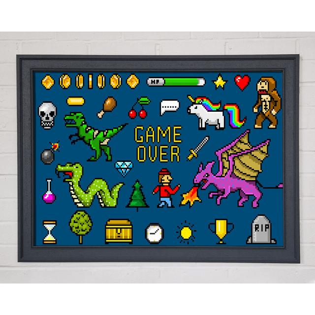 Game over 8 Bit - Einzelne Bilderrahmen Kunstdrucke Happy Larry Größe: 84,1 cm H x 118,9 cm B on Productcaster.