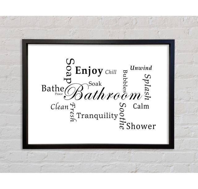 Bathroom Quote Bathroom Tranquility - Single Picture Frame Typography on Canvas Bright Star Size: 84.1cm H x 118.9cm W x 3.3cm D, Colour: White on Productcaster.