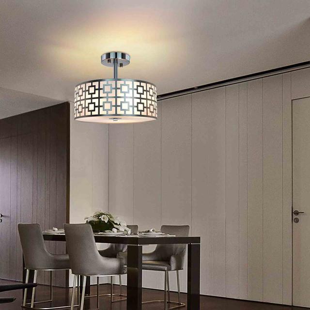 Bittany Semi Flush Mount Brayden Studio Fixture Finish: Silver on Productcaster.