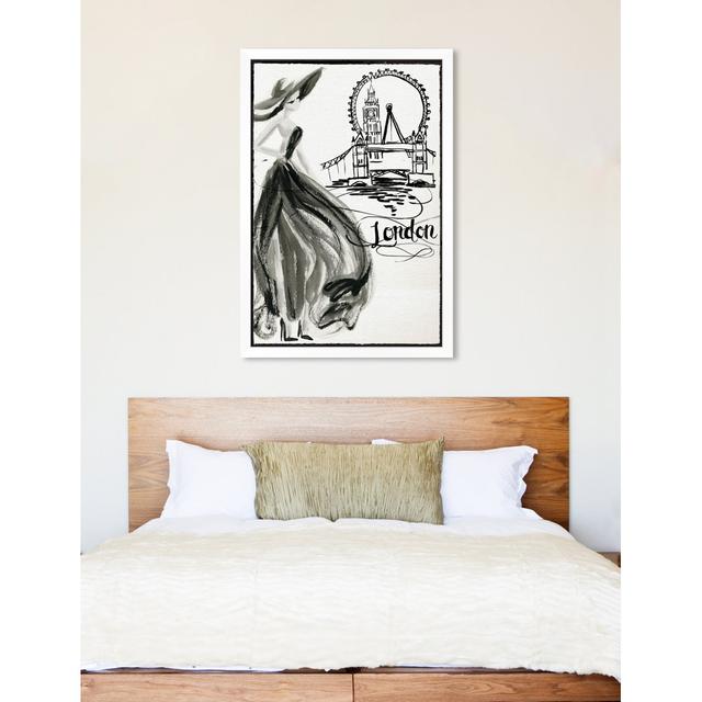 Fashion Doll London - Graphic Art Print East Urban Home Size: 157cm H x 107cm W x 1cm D, Format: White Framed on Productcaster.