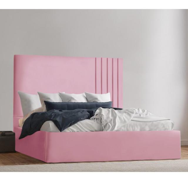 Aadhyan Upholstered Bed Fairmont Park Colour: Pink, Size: Single (3') on Productcaster.