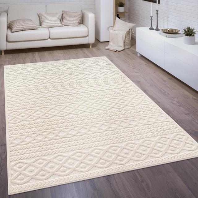 Lachelle Solid Colour Beige/Creme Teppich für drinnen und draußen World Menagerie Teppichgröße: Rechteckig 80 x 150 cm on Productcaster.