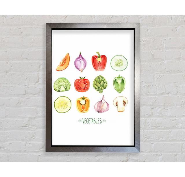 Vegetable Selection 1 - Print August Grove Size: 84.1cm H x 59.7cm W x 3.4cm D, Format: Silver Framed Paper on Productcaster.