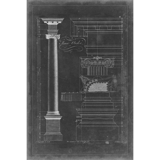 Ionic Order Blueprint by Thomas Chippendale - Wrapped Canvas Painting Williston Forge Size: 91cm H x 61cm W x 3.8cm D on Productcaster.