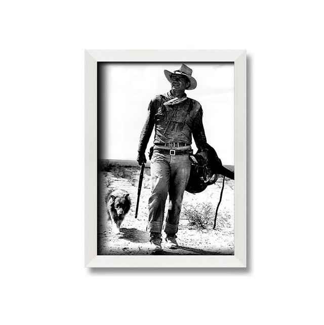 John Wayne with Dog - Single Picture Frame Art Prints Gracie Oaks Size: 29.7cm H x 42cm W on Productcaster.