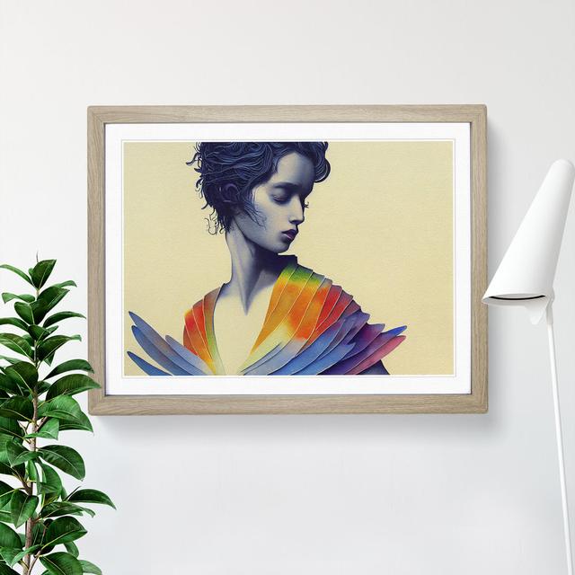 Woman in a Rainbow - Picture Frame Graphic Art Fairmont Park Frame Colour: Oak , Size: 46cm H x 64cm W on Productcaster.