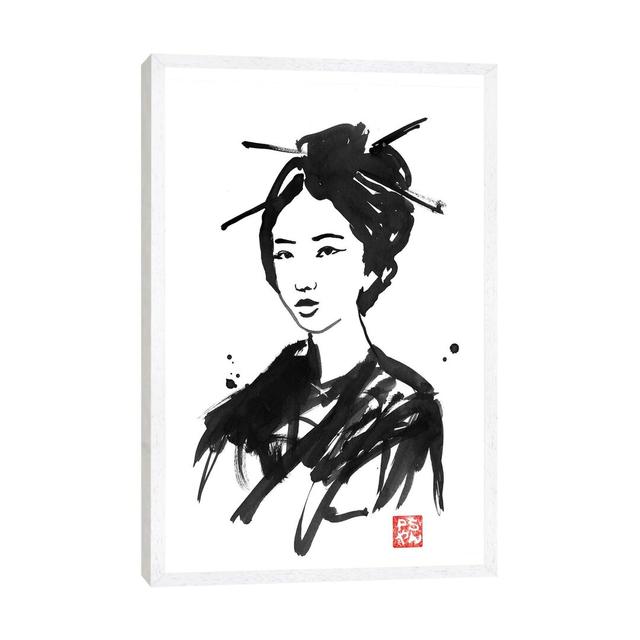 Geisha II - Print on Canvas Bloomsbury Market Size: 152.4cm H x 101.6cm W x 3.81cm D, Format: White Framed on Productcaster.