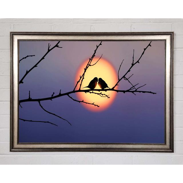 Love Bird Sunset Framed Print Brayden Studio Size: 29.7cm H x 42cm W on Productcaster.