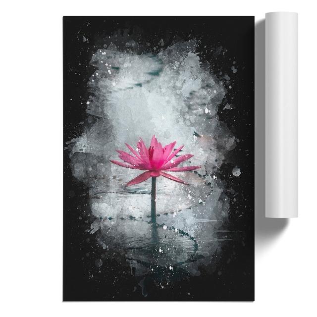 A Sacred Lotus Flower - No Frame Print East Urban Home Size: 84cm H x 59cm W x 0.1cm D on Productcaster.