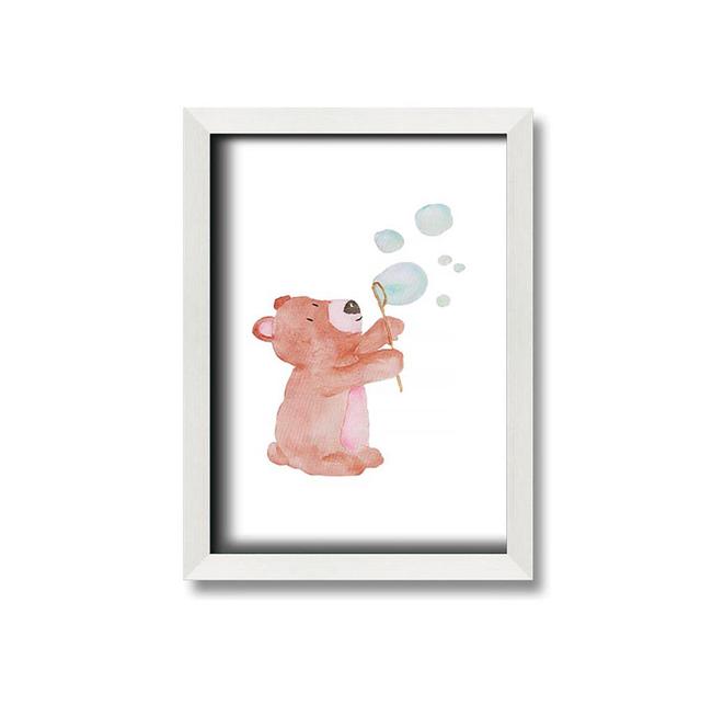 Bear Bubble Love Framed Print Wall Art Harriet Bee Size: 59.7cm H x 42cm W x 10cm D on Productcaster.