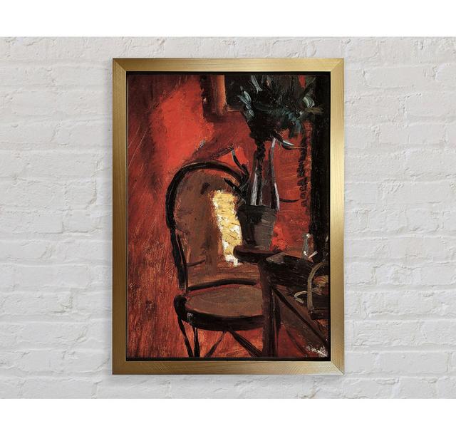 Anna Ancher Chair With A Plant In Front Of Red Wall - Single Picture Frame Art Prints Rosalind Wheeler Größe: 59,7 cm H x 42 cm B x 3,4 cm T on Productcaster.