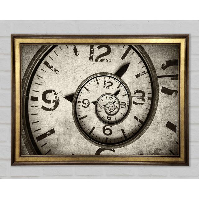 Swirled Up Clock - Single Picture Frame Art Prints Marlow Home Co. Size: 29.7cm H x 42cm W x 1.5cm D on Productcaster.