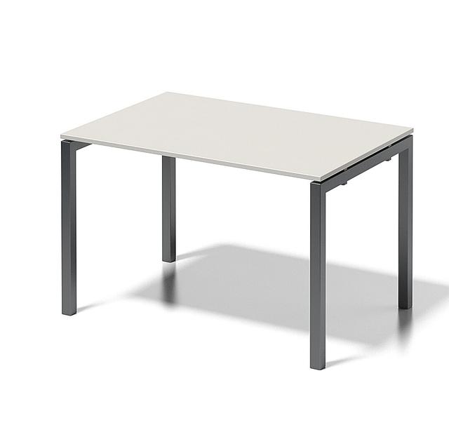 Wangenschreibtisch Cito Bisley Größe: 74 cm H x 120 cm B x 80 cm T, Farbe: Weiß/Silberfarben on Productcaster.