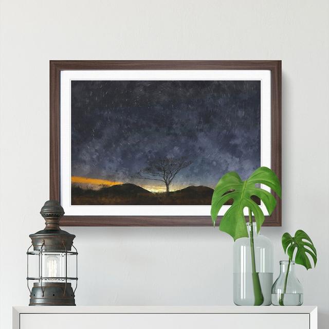 Stars Above the Tree in South Korea - Picture Frame Graphic Art Print East Urban Home Size: 45cm H x 63cm W x 2cm D, Format: Walnut Framed on Productcaster.