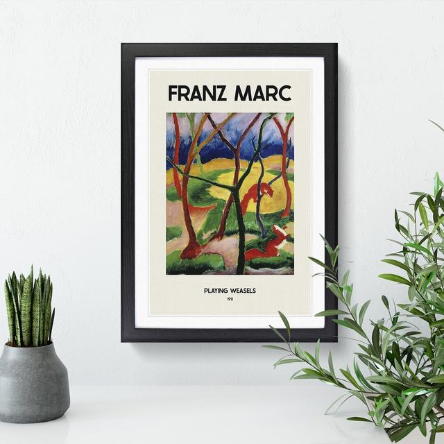 Weasels Playing by Franz Marc - Picture Frame Art Prints East Urban Home Frame Option: Black Framed, Size: 48cm H x 36cm W x 2cm D on Productcaster.