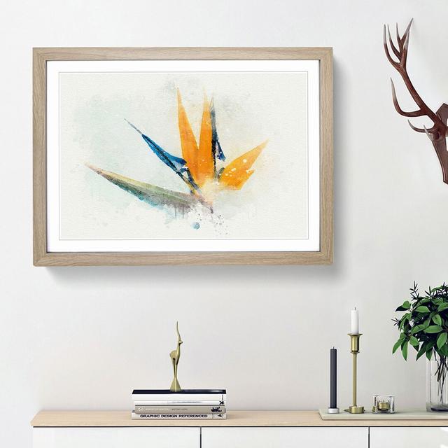 Bird of Paradise Flower in Abstract - Picture Frame Graphic Art Print East Urban Home Size: 36cm H x 48cm W x 2cm D, Frame Option: Oak Framed on Productcaster.