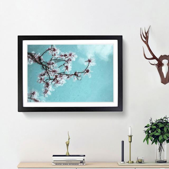 Pale Pink Cherry Blossom Tree in Abstract - Picture Frame Graphic Art Print East Urban Home Frame Option: Black Framed, Size: 27cm H x 36cm W x 2cm D on Productcaster.