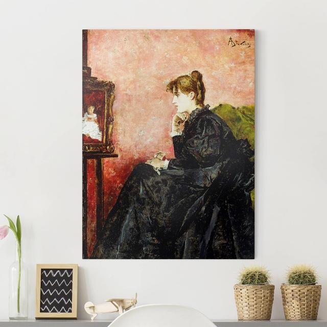 Lady in Black by Alfred Stevens - Wrapped Canvas Painting Marlow Home Co. on Productcaster.