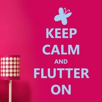 Keep Calm And Flutter On Wall Sticker East Urban Home Size: Large, Colour: Pink on Productcaster.