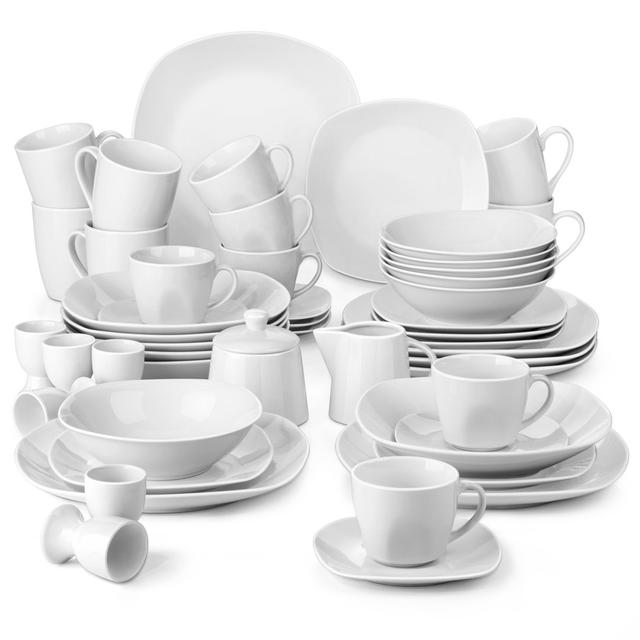 50 Piece Porcelain China Dinnerware Set - Service for 6 MALACASA on Productcaster.