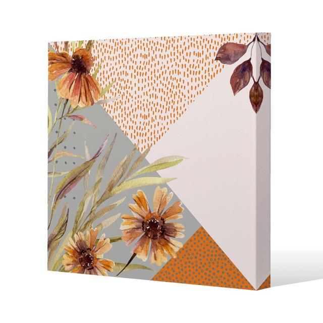 Autumn Geometric Shapes And Flowers Canvas Print Andrew Lee on Productcaster.