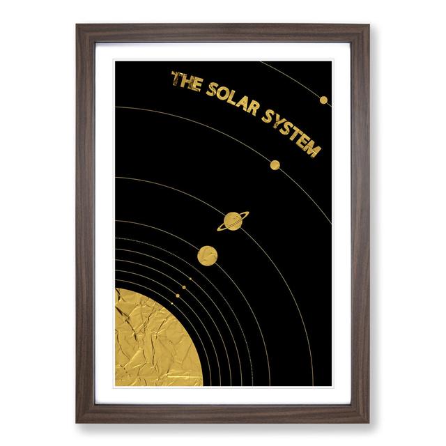 The Solar System in Gold - Picture Frame Graphic Art East Urban Home Frame Option: Walnut Framed, Size: 48cm H x 36cm W x 2cm D on Productcaster.