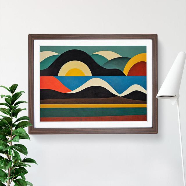 Abstract Landscape Hills - Single Picture Frame Print Metro Lane Size: 34cm H x 46cm W x 2cm D, Frame Colour: Walnut on Productcaster.