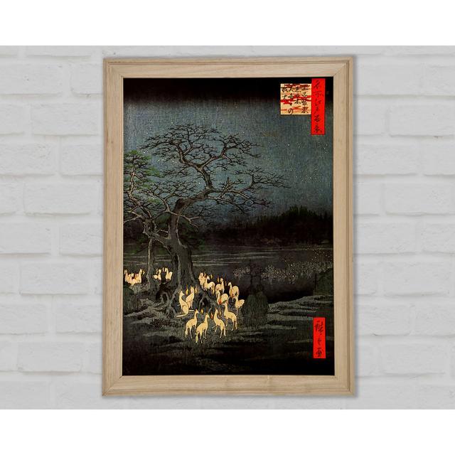 Hiroshige Fire Foxes - Print Bright Star Size: 118.9cm H x 84.1cm W x 1.5cm D on Productcaster.