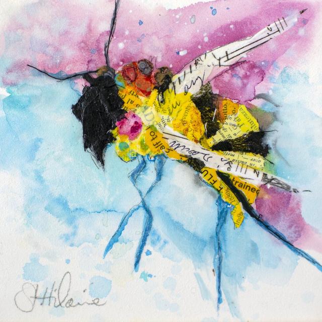 Happy Bee III by Elizabeth St. Hilaire - Wrapped Canvas Graphic Art Brambly Cottage Size: 91cm H x 91cm W on Productcaster.