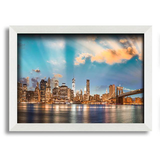 Souris New York Deep Blue Skies - Single Picture Frame Art Prints Latitude Run Size: 59.7cm H x 84.1cm W x 10cm D on Productcaster.