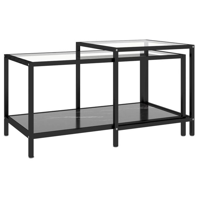 Ebern Designs Tea Tables 2 Pcs Tempered Glass Black (Set of 2) Ebern Designs on Productcaster.